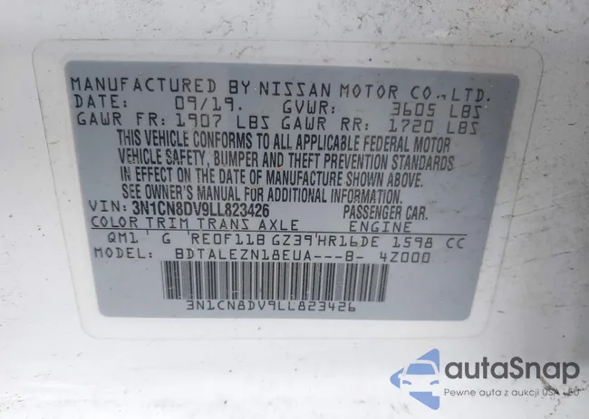 3N1CN8DV9LL823426: 43240430