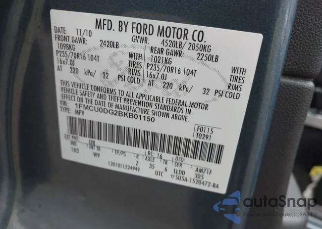 1FMCU0DG2BKB01150: 43240452