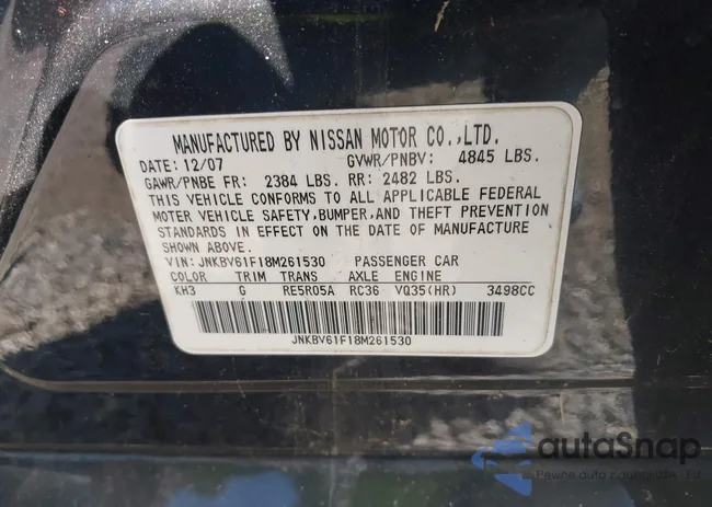 JNKBV61F18M261530: 43240460