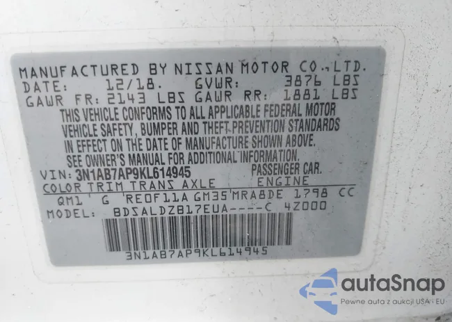 3N1AB7AP9KL614945: 43239650