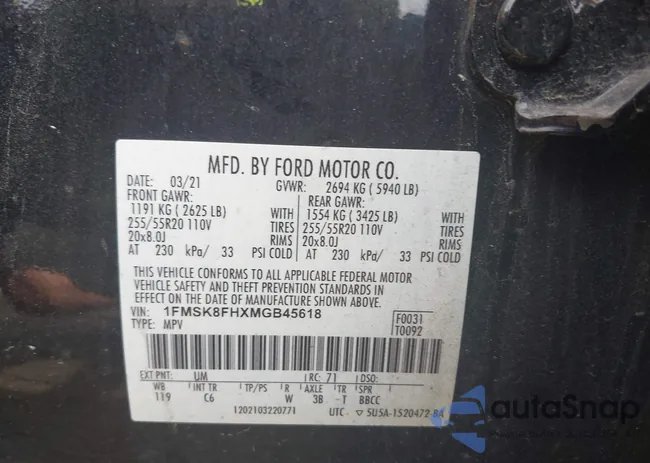 1FMSK8FHXMGB45618: 43239656