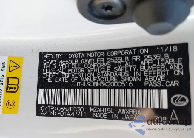 JTHU9JBH3K2000516: 43239707