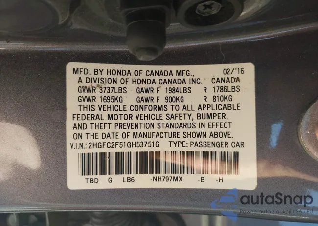 2HGFC2F51GH537516: 43239760