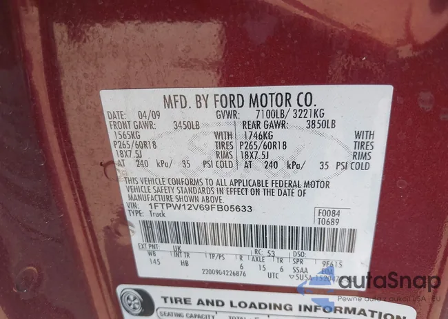 1FTPW12V69FB05633: 43239761