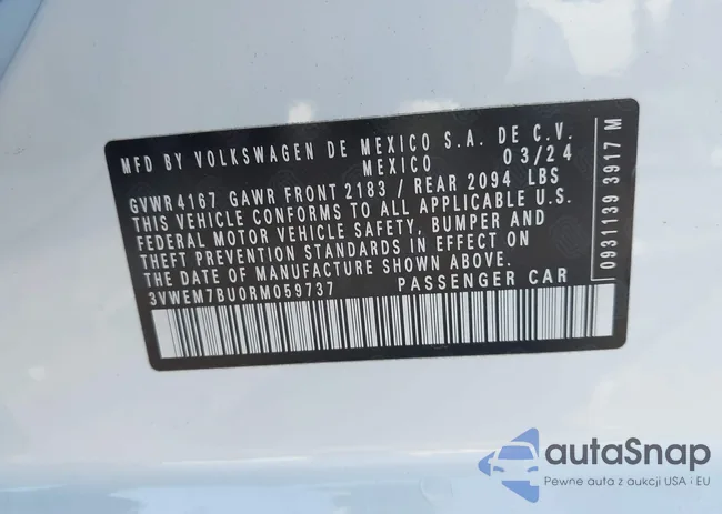 3VWEM7BU0RM059737: 43240918