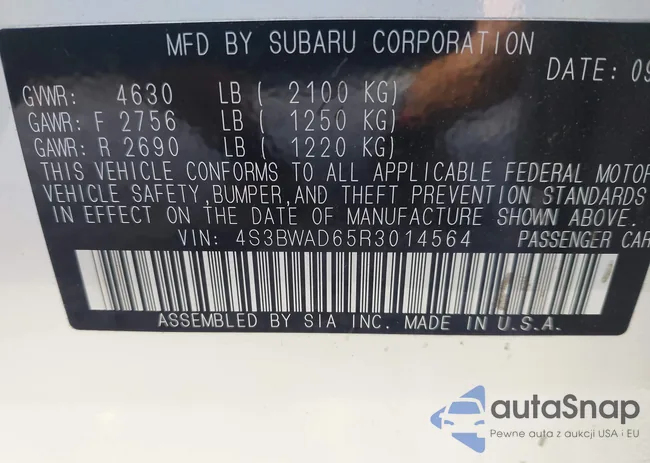 4S3BWAD65R3014564: 43240963