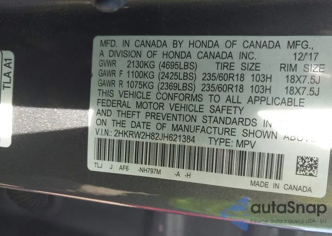 2HKRW2H82JH621384: 43240980