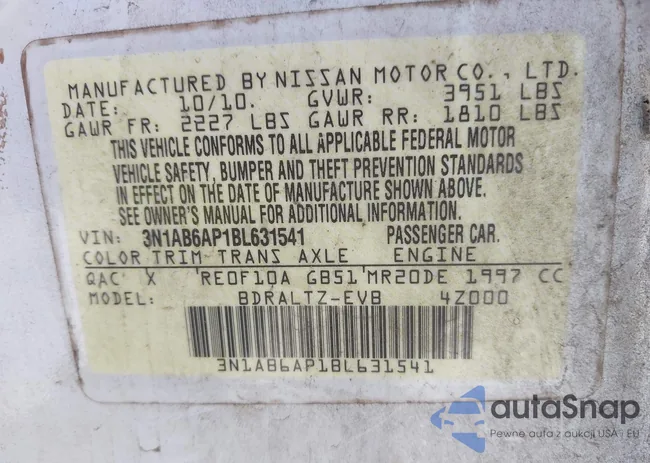 3N1AB6AP1BL631541: 43240981