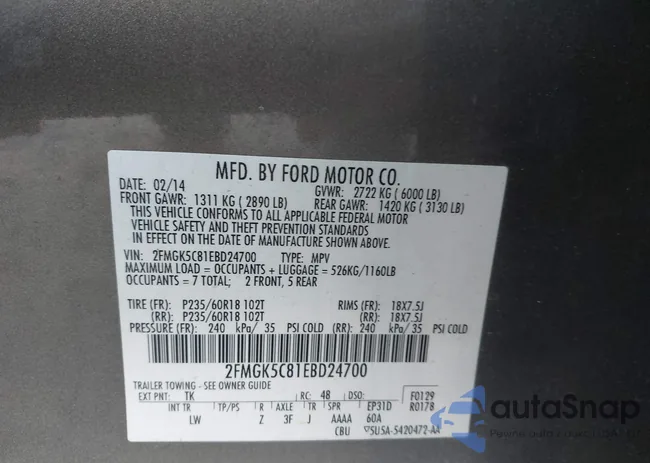 2FMGK5C81EBD24700: 43241004