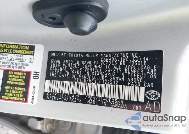 2T1BURHE1EC122512: 43241115