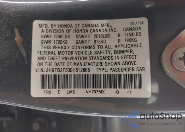 2HGFB2F50EH512865: 43241226