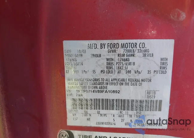 1FTPW14V89FA10892: 43241247