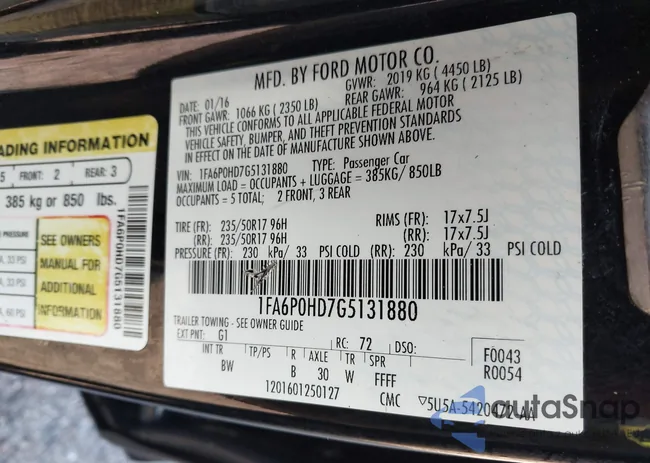 1FA6P0HD7G5131880: 43241253