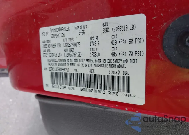 3D7KS19D96G226711: 43241282