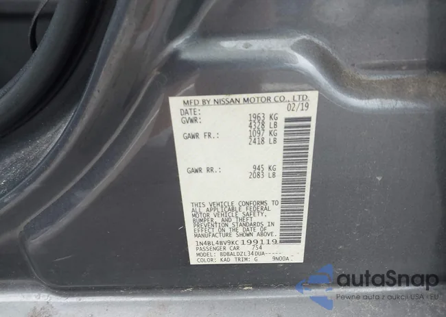 1N4BL4BV9KC199119: 43241373