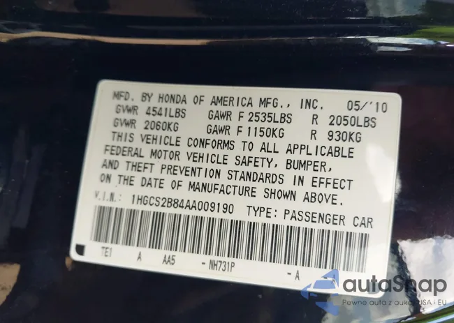 1HGCS2B84A1009190: 43241380