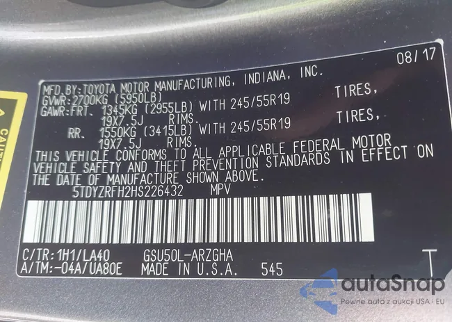 5TDYZRFH2HS226432: 43241389