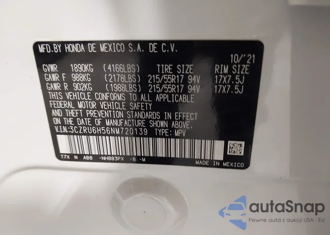 3CZRU6H56NM720139: 43241395