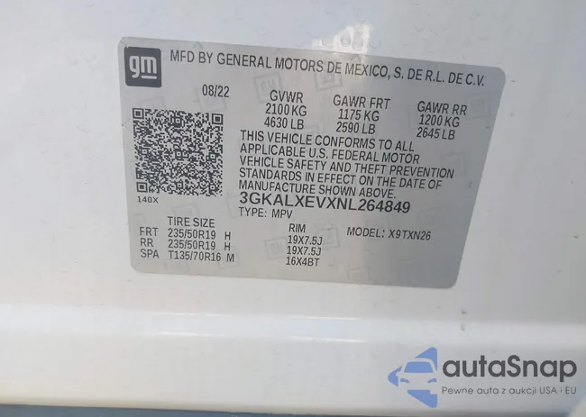 3GKALXEVXNL264849: 43240531