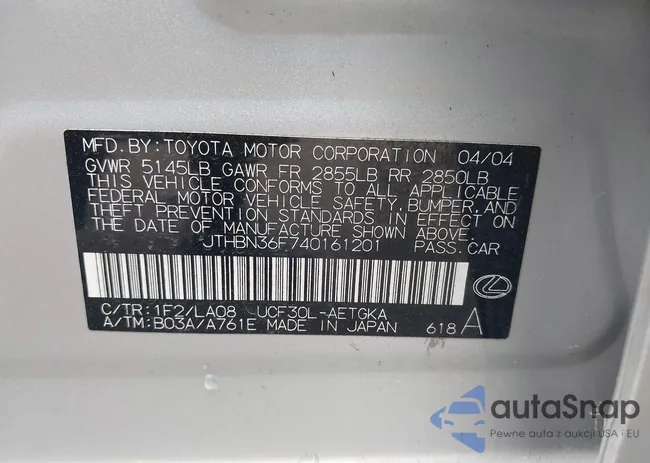 JTHBN36F740161201: 43240688