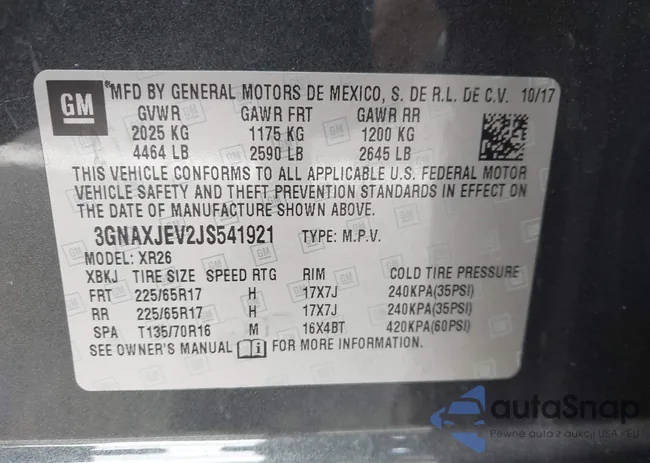 3GNAXJEV2JS541921: 43240693