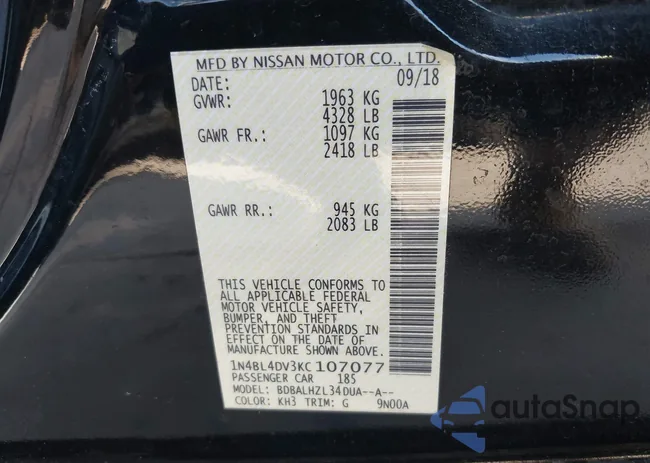 1N4BL4DV3KC107077: 43241978