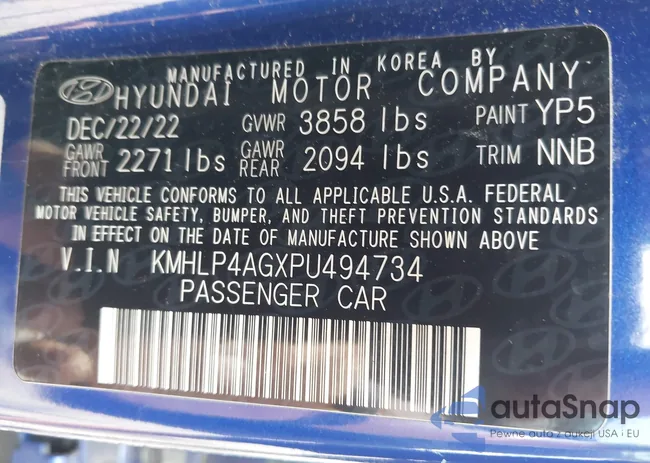 KMHLP4AGXPU494734: 43242060