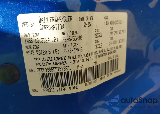 3C8FY68B55T573321: 43242093