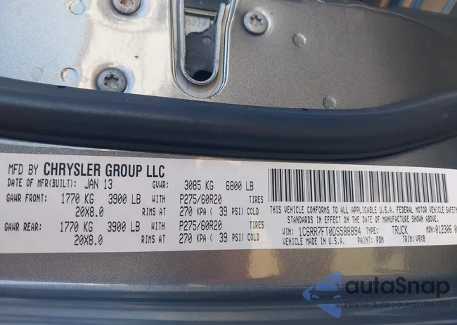 1C6RR7FT0DS588894: 43242106