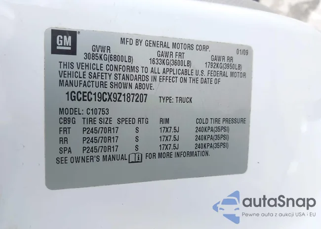 1GCEC19CX9Z187207: 43242185