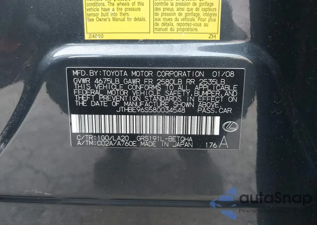 JTHBE96S580034548: 43242208