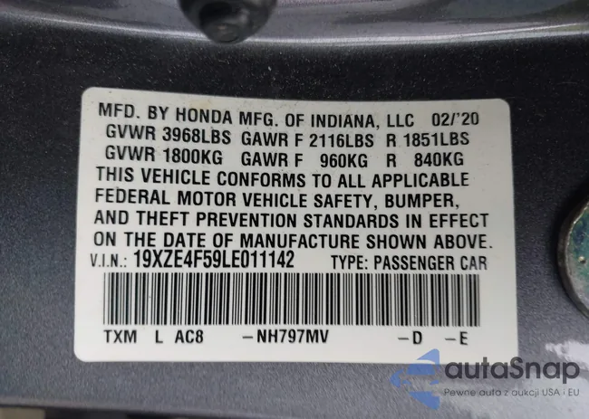 19XZE4F59LE011142: 43242223