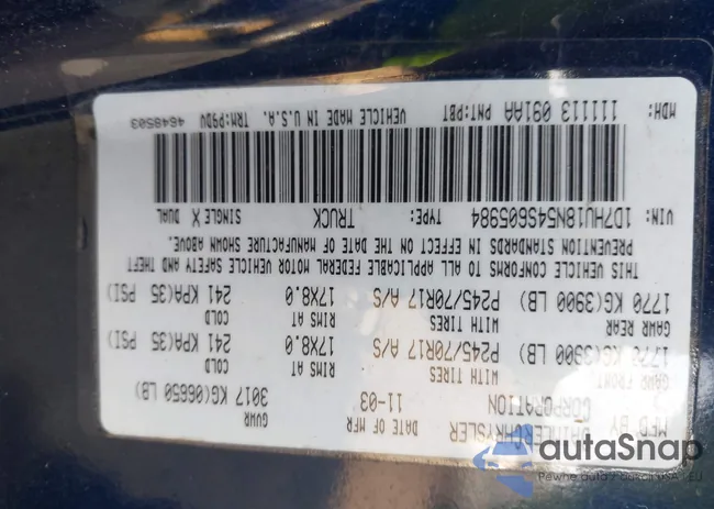 1D7HU18N54S605984: 43242352