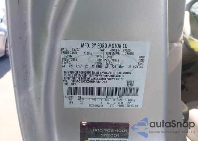 1FMCU03Z08KA81945: 43242387