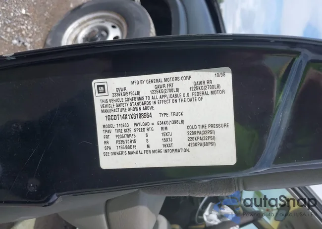 1GCDT14X1X8108564: 43241574