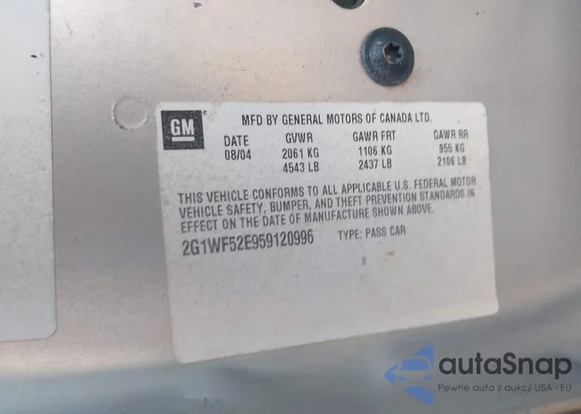 2G1WF52E959120996: 43241661