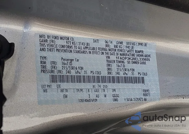 1FADP3K28EL330655: 43241723