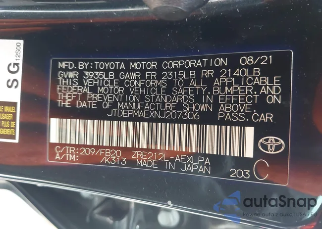 JTDEPMAEXNJ207306: 43241752