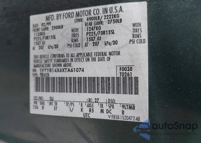 1FTYR14X4XTA61074: 43241762