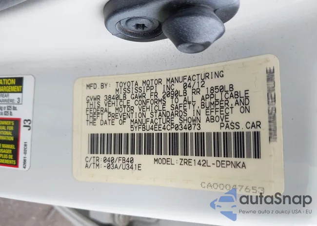 5YFBU4EE4CP034073: 43241772