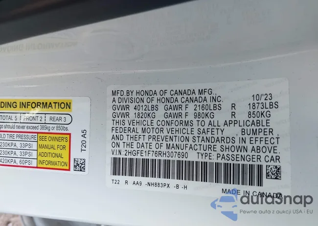 2HGFE1F76RH307690: 43241797