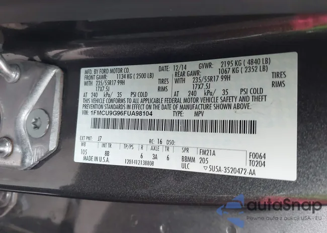 1FMCU9G96FUA98104: 43242865