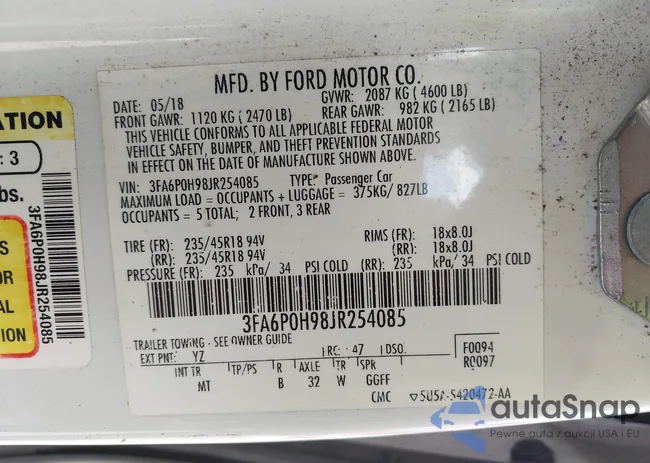 3FA6P0H98JR254085: 43243098