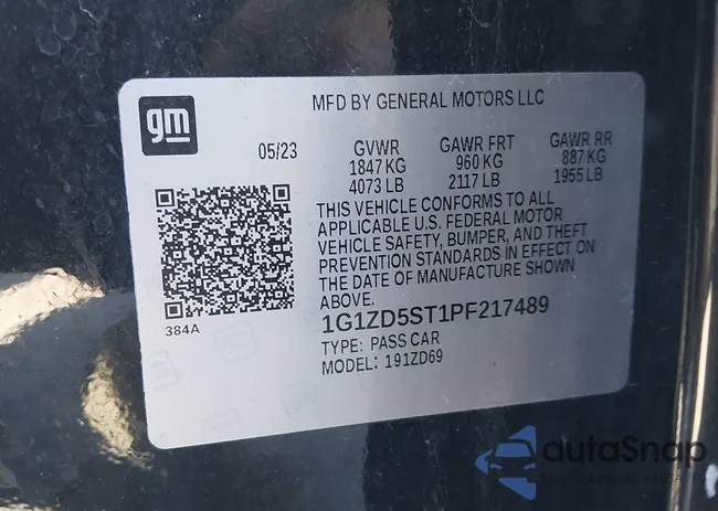 1G1ZD5ST1PF217489: 43243146