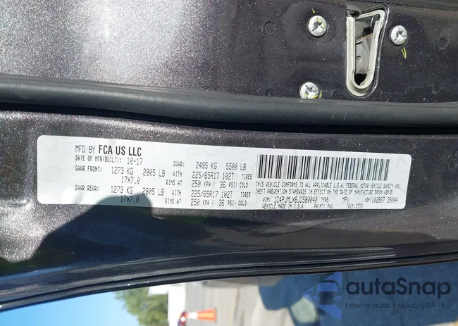 1C4PJMLX8JD580040: 43243180