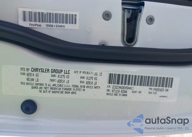 2C3CCAAG9DH504011: 43243250