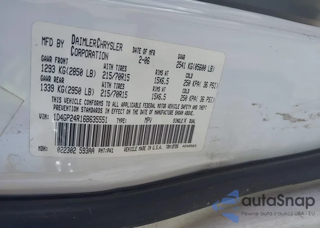 1D4GP24R16B635551: 43243281