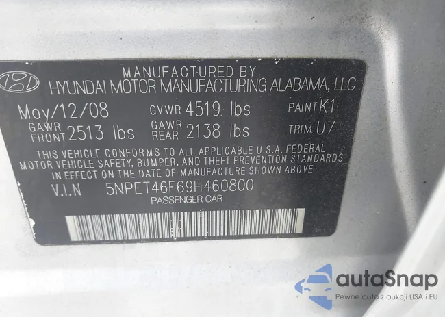 5NPET46F69H460800: 43243369