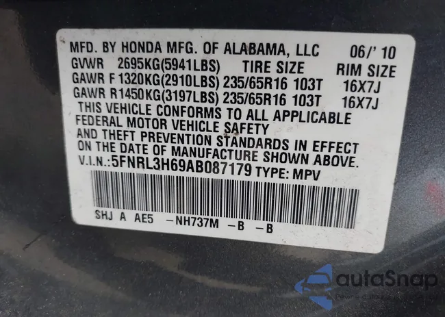 5FNRL3H69AB087179: 43243383