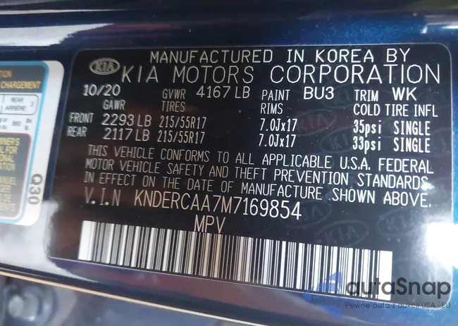 KNDERCAA7M7169854: 43242486